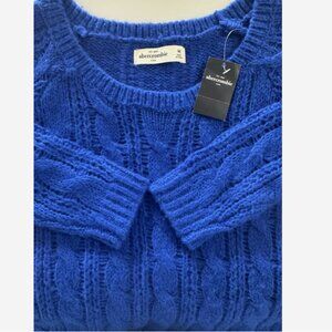 ABERCROMBIE KIDS Girls Blue Cable Knit Sweater NWT Medium Soft Loose Knit